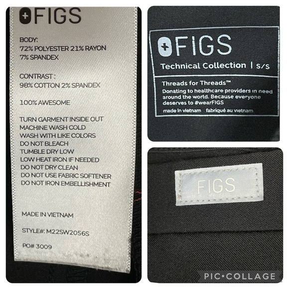 FIGS - Men's Black Scrubs Pants High Visibility Classic Tansen Jogger - Sz S/S - Picture 3 of 13